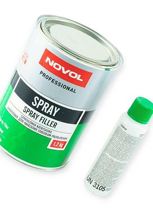 Шпатлёвка novol spray банка 1.2 кг без растворителя