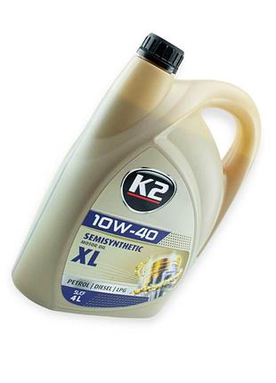 Масло моторное k2 10w-40 semisynthetic sl, cf 4л