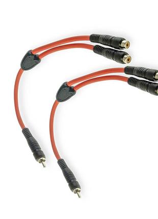 Розгалужувач акустичний міжблочний rca тато - 2 мами, провід 0,25м для підключення підсилювача cyclone