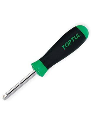 Отвертка-вороток для торцевых головок 1/4", 165мм резиновая ручка toptul