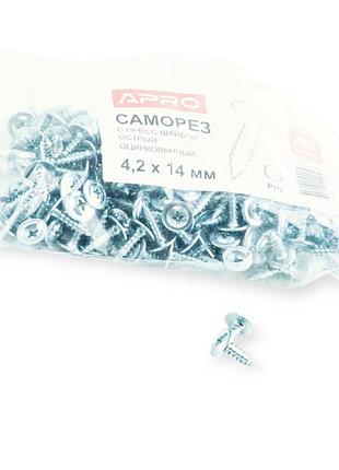 Саморіз із шайбою 4,2х14 білий (200 шт) apro