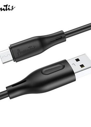 Кабель для зарядки avantis usb - micro usb, 1м, черный, круглый силиконовая оплетка