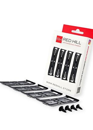 Рамка под номер, безрамочная (4 крепления под 2 номера) red hill черная, невидима