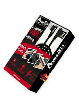 Кабель для заряджання avantis usb - micro usb, 1м, 2.4а чорний, круглий тканинне обплет. l подібн