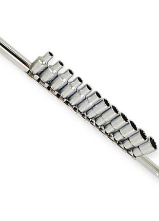 Набір головок 1/4" 12 шт, 4-13 мм (планка) "12-гранні" toptul