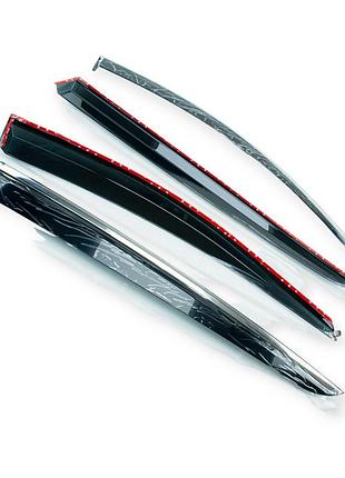 Ветровик kia sportage iv ( 2015-2021) хромированный (дефлектор) (скотч) (к-кт 4 шт) topvisor