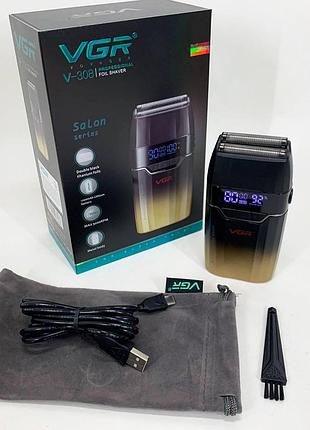 Бритва с аккумуляторным зарядным устройством vgr, мужская аккумуляторная електро бритва it-29