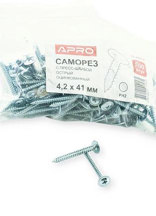 Саморез с шайбой 4,2х41 белый (100 шт) apro