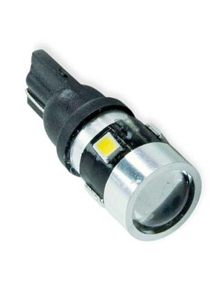 Автолампа світлодіодна бц 12-5 лазер. white 6 smd-2835 fpc з лінзою 220lm megalight