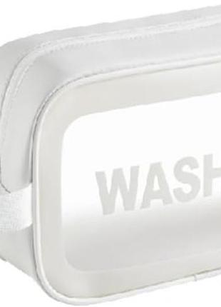 Прозрачная сумка-косметичка washbag white 20см