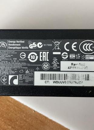 Блок живлення hp hstnn-ca40 (pa-1450-36he) 19.5v 2.31a (4.5×3.0 мм, blue, 45w) для ноутбуків hp (б/у)