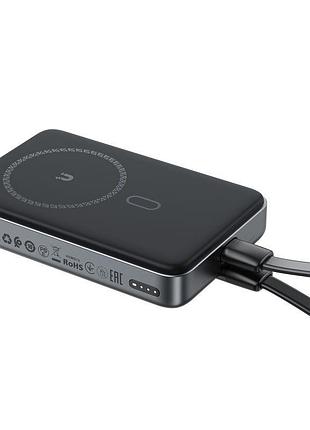 Зовнішній акумулятор acefast m10-10000 pd30w magnetic wireless charging power bank with cable black
