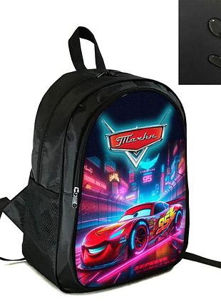 Рюкзак шкільний/міський 38×28см з принтом тачки блискавка макквін дитячий, підлітковий, спортивний (4263)