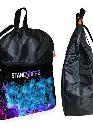 Рюкзак-мішок для взуття, спортивної форми standoff 2 дитяча сумка для змінки з розширювачем (01436)