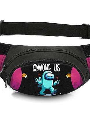 Сумка-бананка дитяча з принтом among us поясна сумка для хлопчика (4464)