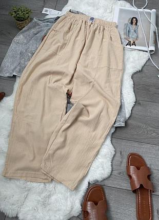 Брюки льняные, размер l