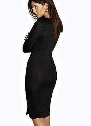 Платье миди, облегающее, черное2 фото