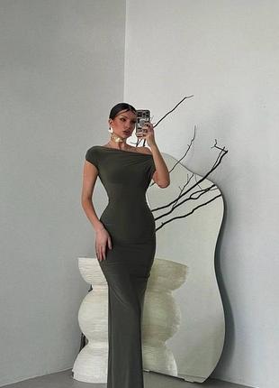 Сукня хакі максі