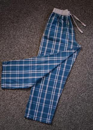 Пижамные хлопковые брюки в клетку