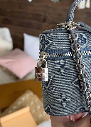 Джинсова сумка косметичка коробка з монограмним тисненням l 5