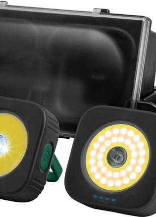 Аккумуляторные ручные фонари 2 штуки с зарядной станцией parkside