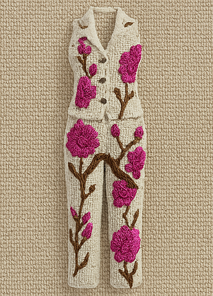 Костюм штани - капрі з желетом на замку коттон віб