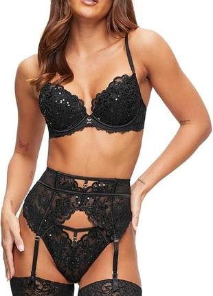 Комплект білизни з мережива бюстгальтер та пояс для панчох ann summers