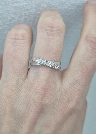 Срібна каблучка жіноча, кольцо серебро, каблучка доріжка срібна