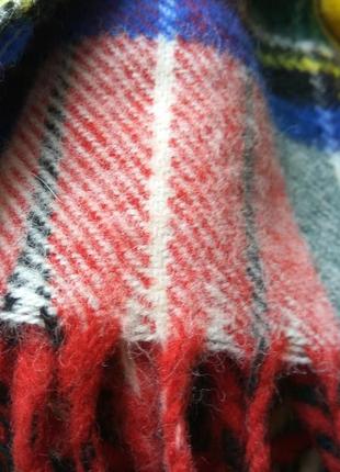 Шарф теплый в клетку мягенький шарфик 144х24 шарф разноцветный5 фото
