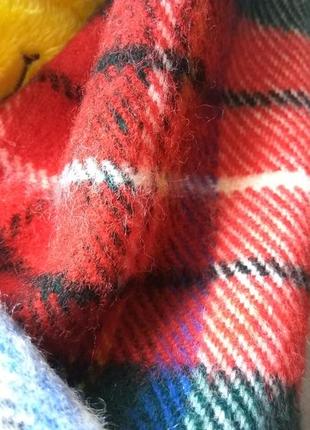Шарф теплый в клетку мягенький шарфик 144х24 шарф разноцветный6 фото