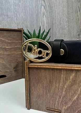 Женский кожаный ремень стиль диор, классический пояс натуральная кожа dior золото