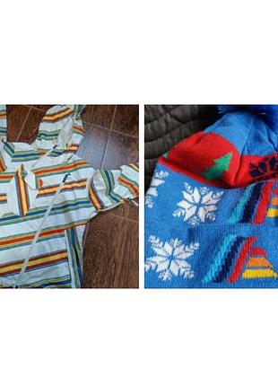 В подарунок + aldi шапка і  burton  анорак вітрівка вінтажна куртка  смужку з капюшоном