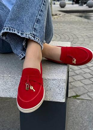 Накладной платеж ❤ натуральные кожаные замшевые лоферы с фурнитурой