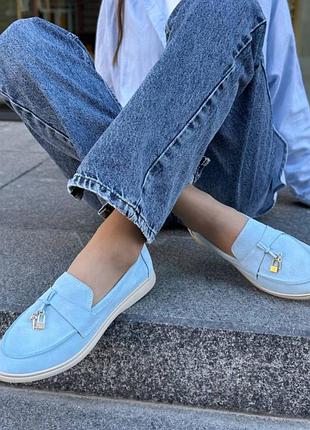 Накладний платіж ❤ натуральні шкіряні замшеві лофери з фурнітурою