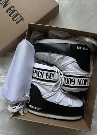 Зимові чоботи moon boot mb icon low nylon колір білий 36/38