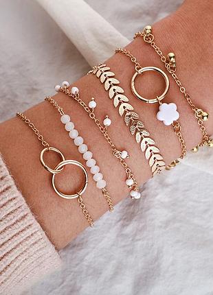 Набір з 6 браслетів в стилі мінімалізм