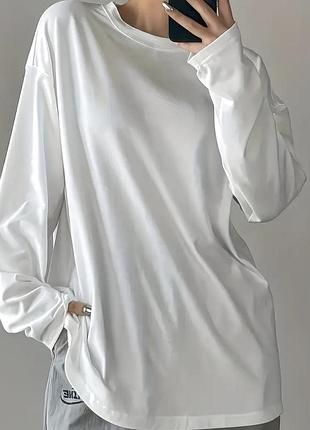 Жіночий білий лонгслів