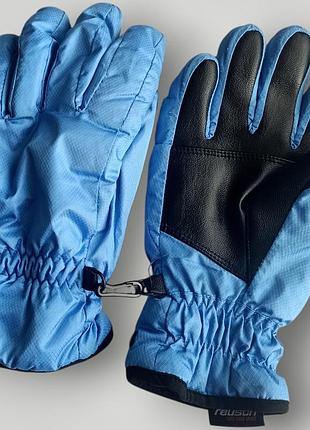 Термо рукавиці лижні reusch блакитні унісекс перчатки на флісі