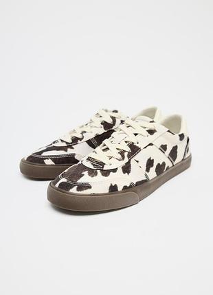 Кеды zara б/у с анималистичным принтом р. 38,0-38,5