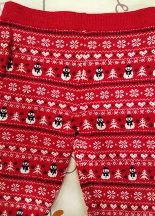 Гамаши, вязаные лосины для девочки, новогодние