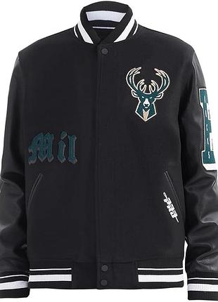 Бомбер pro standard nba milwaukee bucks old english varsity jacket