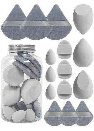 Універсальний набір спонжів-блендерів для макіяжу у банці, асорті форм