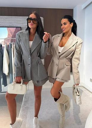 Женский костюм пиджак с шортами в расцветках рр 42-48