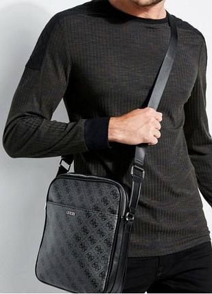 Мужская сумка guess серая 4