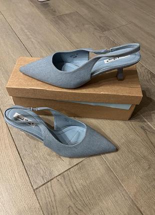 Джинсові слінгбеки лодочки 40 розмір