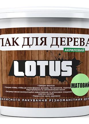 Лак для дерева lotus матовый акриловый прозрачный без запаха износостойкий универсальный для пола мебели и фасада 1 л