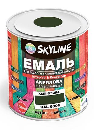 Эмаль для пола skyline хаки-олива ral 6006 0.75 л