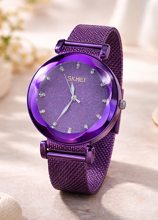 Наручные женские часы skmei 9188 в фиолетовом цвете