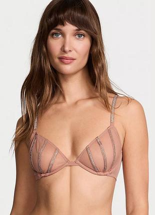 Бюстгальтер sheer shine unlined low-cut demi bra very sexy victoria’s secret