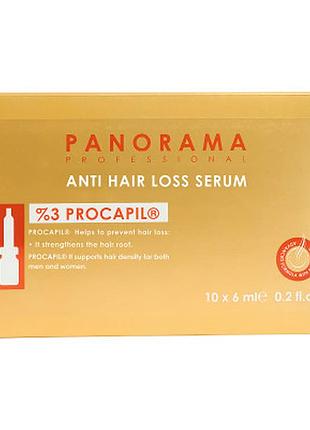 Сыворотка из 3% прокапила для склонных к выпадению волос panorama, 6 мл х 10